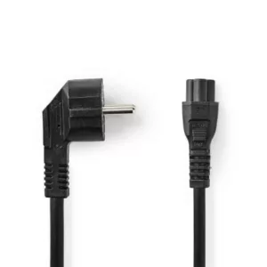 Alternative view of CABLE ALIMENTATION SECTEUR TREFLE -Prise de terre mâle COUDE DROIT 2M NOIR