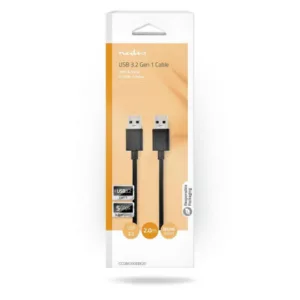 CABLE USB 3.2 A-Male B-Male 2m noir – Image 3