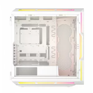 Alternative view of CORSAIR 5000T LX RGB Tempered Glass MT Blanc
