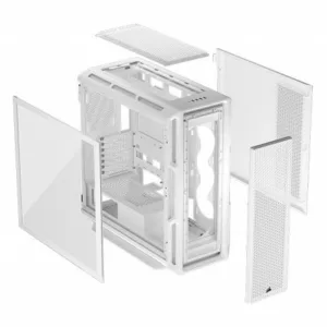 CORSAIR 5000T Tempered Glass MT Blanc – Image 4