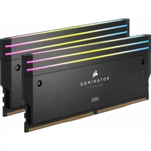 Alternative view of CORSAIR DOM. TITANIUM Black Heat. RGB LED D5 7000 32G (2x16G)