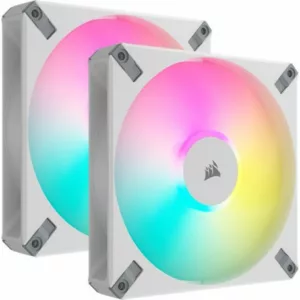 CORSAIR iCUE AF140 RGB ELITE 140 mm - Blanc-pack de 2