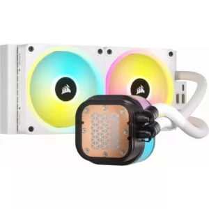 Alternative view of CORSAIR iCUE LINK H100i RGB Liquid CPU Cooler with QX120 RGB fans - White