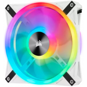 Alternative view of CORSAIR ICUE QL140 RGB Blanc 120mm Pack de 2
