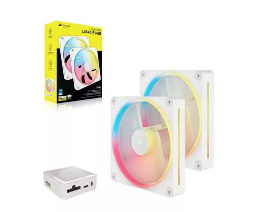 Corsair Kit de démarrage ventilateurs iCUE LINK LX140R RGB white Dual Fan – Image 3