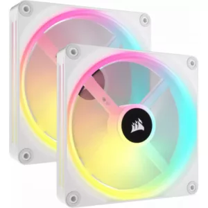 CORSAIR Kit de démarrage ventilateurs PWM 140 mm CORSAIR iCUE LINK QX140 RGB -WH