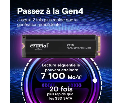 CRUCIAL P310 1T PCIe M.2*CT1000P310SSD5 avec heatsink – Image 2