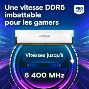 Alternative view of CRUCIAL PRO DIMM 64G (2x32G) DDR5-6400 WHITE