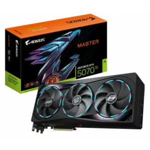 GIGABYTE AORUS GeForce RTX 5070 Ti MASTER 16G Carte Graphique - 16 Go GDDR7, 256 bits, PCI-E 5.0, 2670 MHz Core Clock, 3 x DP 2.1a, 1 x HDMI 2.1b, NVIDIA DLSS 4, GV-N507TAORUS M-16GD