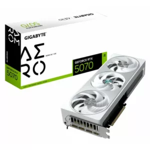 GIGABYTE GeForce RTX 5070 AERO OC 12G Carte Graphique - 12 Go GDDR7, 192 bits, PCI-E 5.0, 2625 MHz Core Clock, 3 x DP 2.1a, 1 x HDMI 2.1b, NVIDIA DLSS 4, GV-N5070AERO OC-12GD