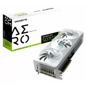 GIGABYTE GeForce RTX 5070 Ti AERO OC 16G Carte Graphique - 16 Go GDDR7, 256 bits, PCI-E 5.0, 2588 MHz Core Clock, 3 x DP 2.1a, 1 x HDMI 2.1b, NVIDIA DLSS 4, GV-N507TAERO OC-16GD