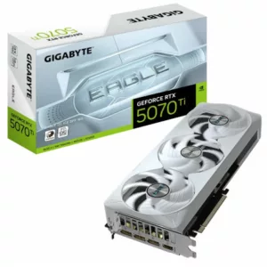 GIGABYTE GeForce RTX 5070 Ti EAGLE OC ICE SFF 16G Carte Graphique - 16 Go GDDR7, 256 bits, PCI-E 5.0, 2542 MHz Core Clock, 3 x DP 2.1a, 1 x HDMI 2.1b, NVIDIA DLSS 4, GV-N507TEAGLEOC ICE-16GD