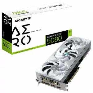 GIGABYTE GeForce RTX 5080 AERO OC SFF 16G Carte graphique - 16 Go GDDR7, 256 bits, PCI-E 5.0, 2730MHz Core Clock, 3 x DisplayPort, 1 x HDMI, GV-N5080AERO OC-16GD