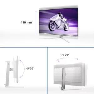 Philips Evnia 8000 32M2N8900/00 écran plat de PC 80 cm (31.5") 3840 x 2160 pixels 4K Ultra HD QDOLED Blanc – Image 3