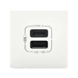 Sommer cable FICHE MODULE USB C et USB 45x45 mm, plastique, blanc – Image 3